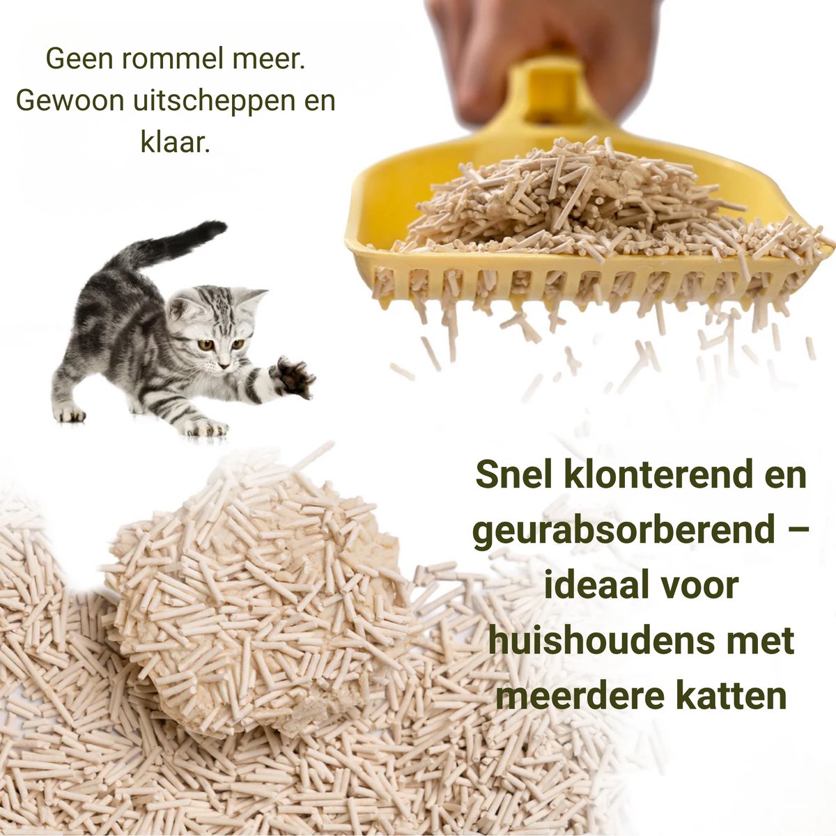 Miniatuur van productfoto 3 van PawPure Tofu Kattenbakvulling 2x2,5kg – Klonterend, Doorspoelbaar, Stofarm, Geurcontrole, Natuurlijk & Milieuvriendelijk