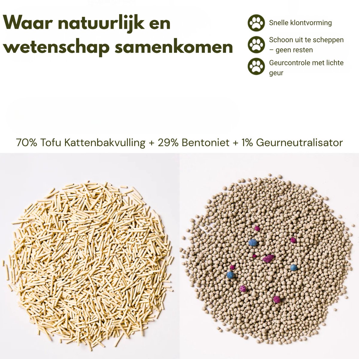 Miniatuur van productfoto 2 van PawPure Kattenbakvulling Tofu & Bentoniet 5kg (2x2,5kg) – Klontvormend, Sterke Geurcontrole, Stofvrij, Natuurlijk & Hygiënisch