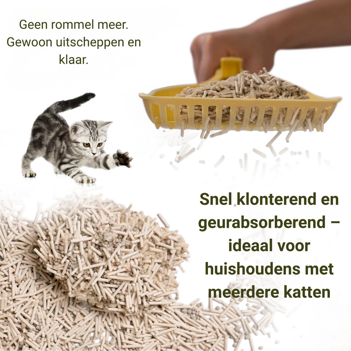 Miniatuur van productfoto 2 van PawPure Kattenbakvulling Tofu & Bentoniet 15kg (6x2,5kg) – Klontvormend, Sterke Geurcontrole, Stofvrij, Natuurlijk & Hygiënisch