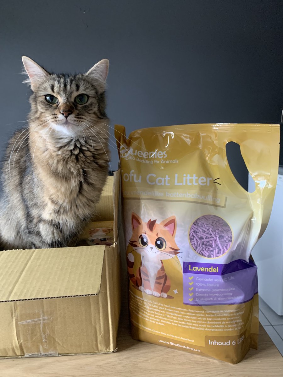 Miniatuur van productfoto 2 van Tofu Cat Litter Lavendel – 15 KG – Biologische afbreekbare kattenbakvulling met Lavendel geur - 36 liter