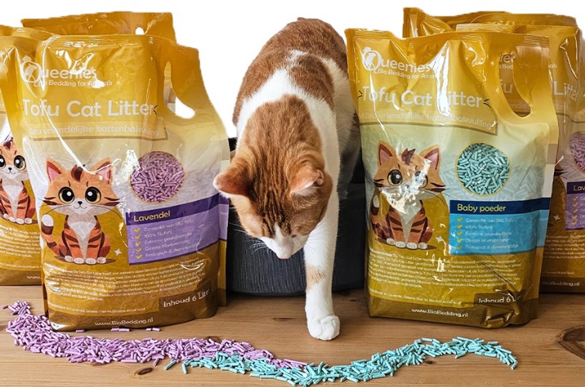 Miniatuur van productfoto 6 van Bio Bedding Tofu Cat Litter 36 liter - Kattenbakvulling – Baby Poeder – 15 KG – Biologisch afbreekbaar