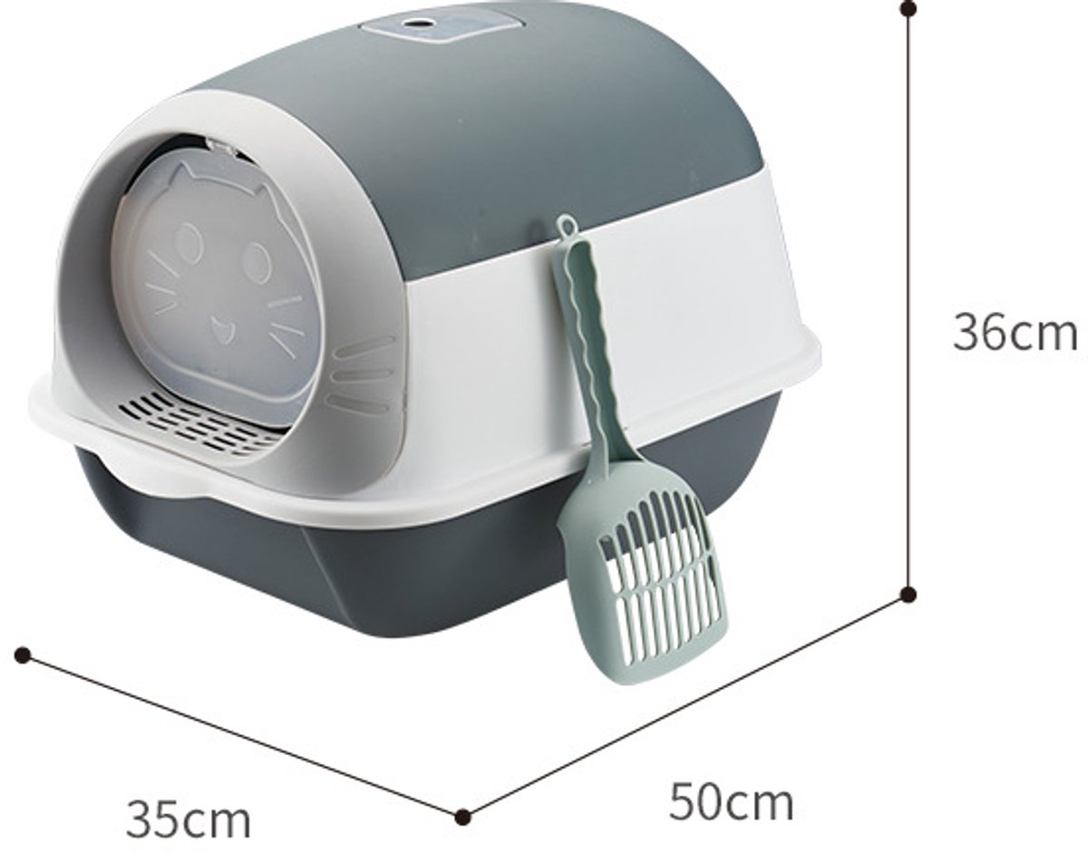 Miniatuur van productfoto 3 van Kattenbak met Kap – Plastic Katten Toilet Box – Hygiënische Kattenbak met Kattenkop Design – Eenvoudig Schoon te Maken – 20L