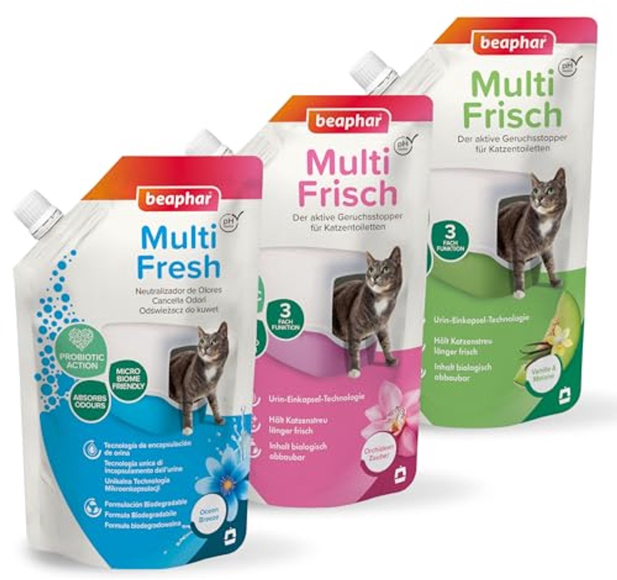 Miniatuur van productfoto 2 van Geurabsorptie kattenbakgranulaat - Neutraliseert onaangename geuren met vanille meloen geur, 400g