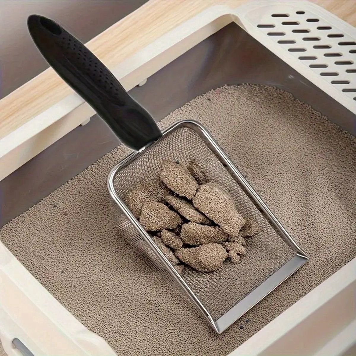 Miniatuur van productfoto 6 van Kattenbakschepje - Poepschepje - Ergonomisch - RVS