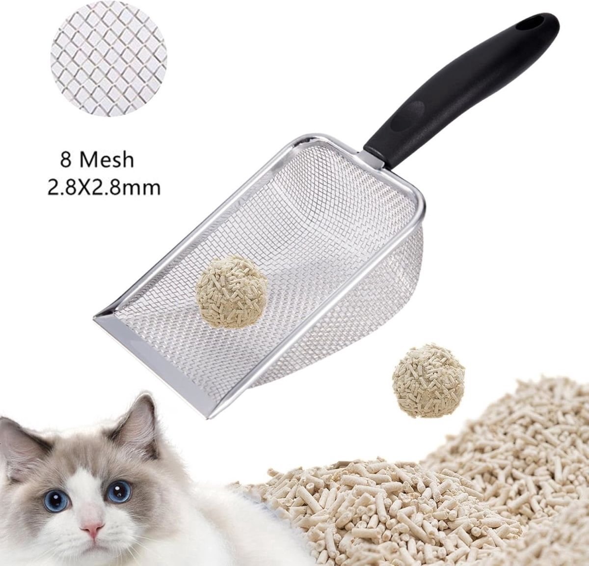 Miniatuur van productfoto 8 van Kattenbakschepje - Poepschepje - Ergonomisch - RVS