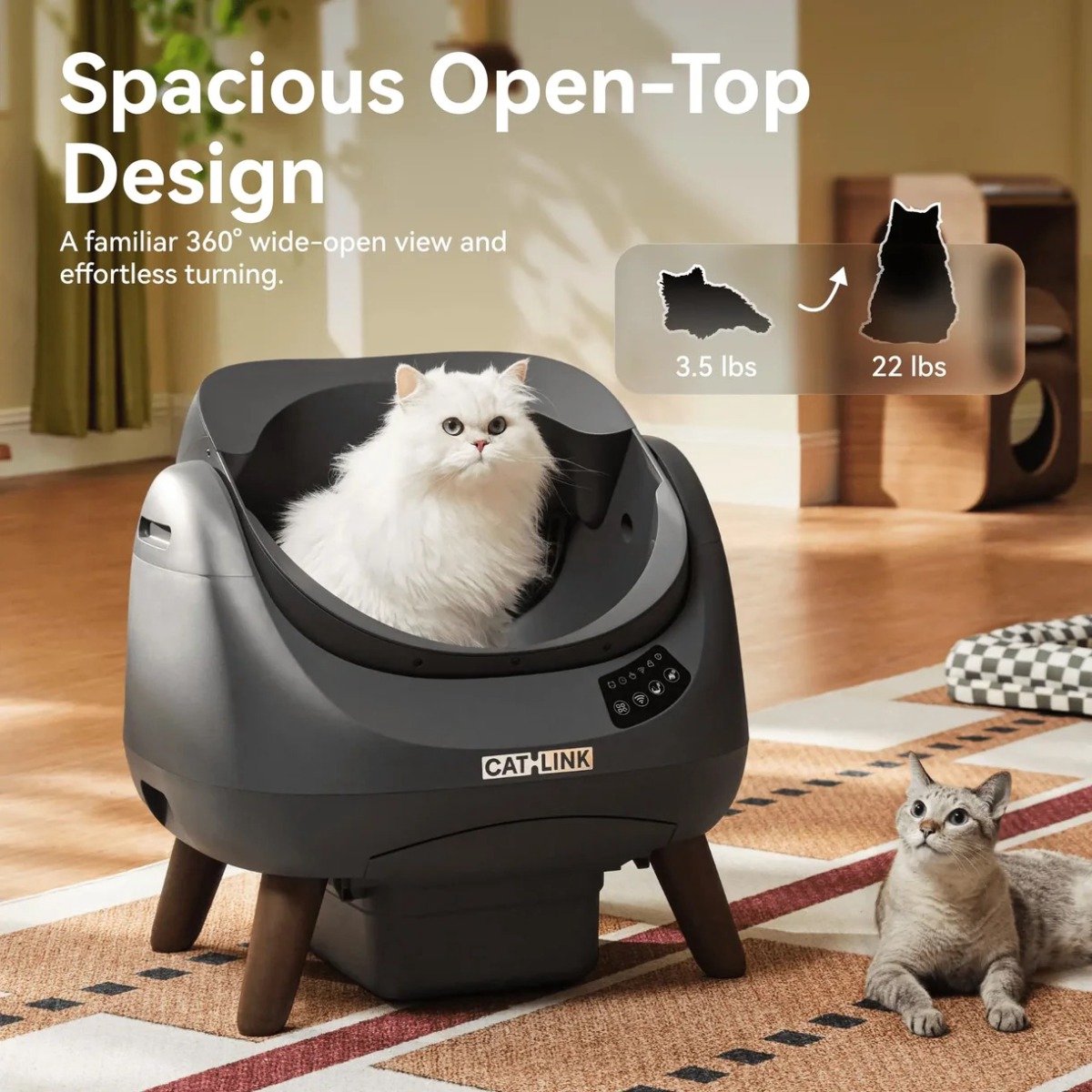 Miniatuur van productfoto 10 van Catlink Open X Zelfreinigende Kattenbak Wit Draadloos Met Filter