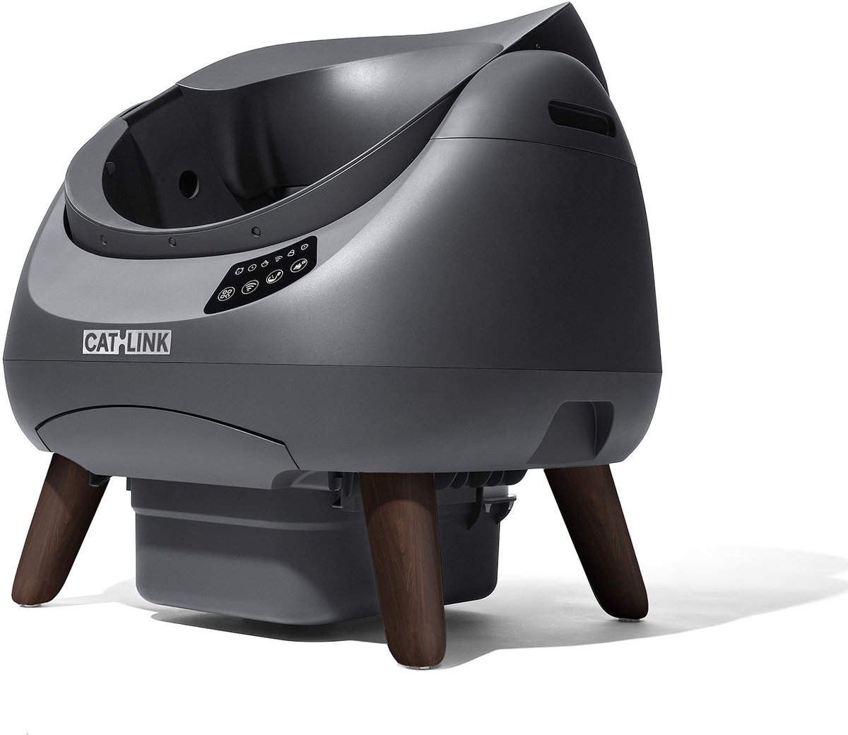 Catlink Open X - Zelfreinigende Open Kattentoilet Automatische Slimme Kattenbak met APP-bediening 12L Capaciteit - grijs
