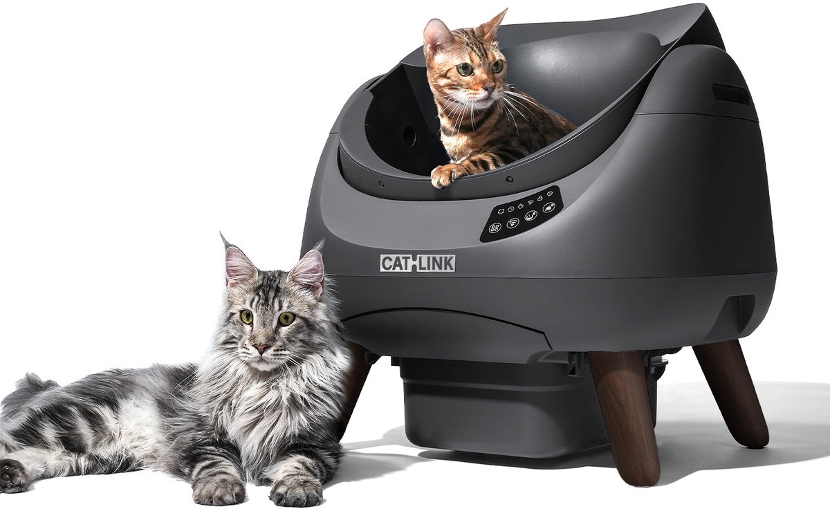 Miniatuur van productfoto 2 van Catlink Open X - Zelfreinigende Open Kattentoilet Automatische Slimme Kattenbak met APP-bediening 12L Capaciteit - grijs