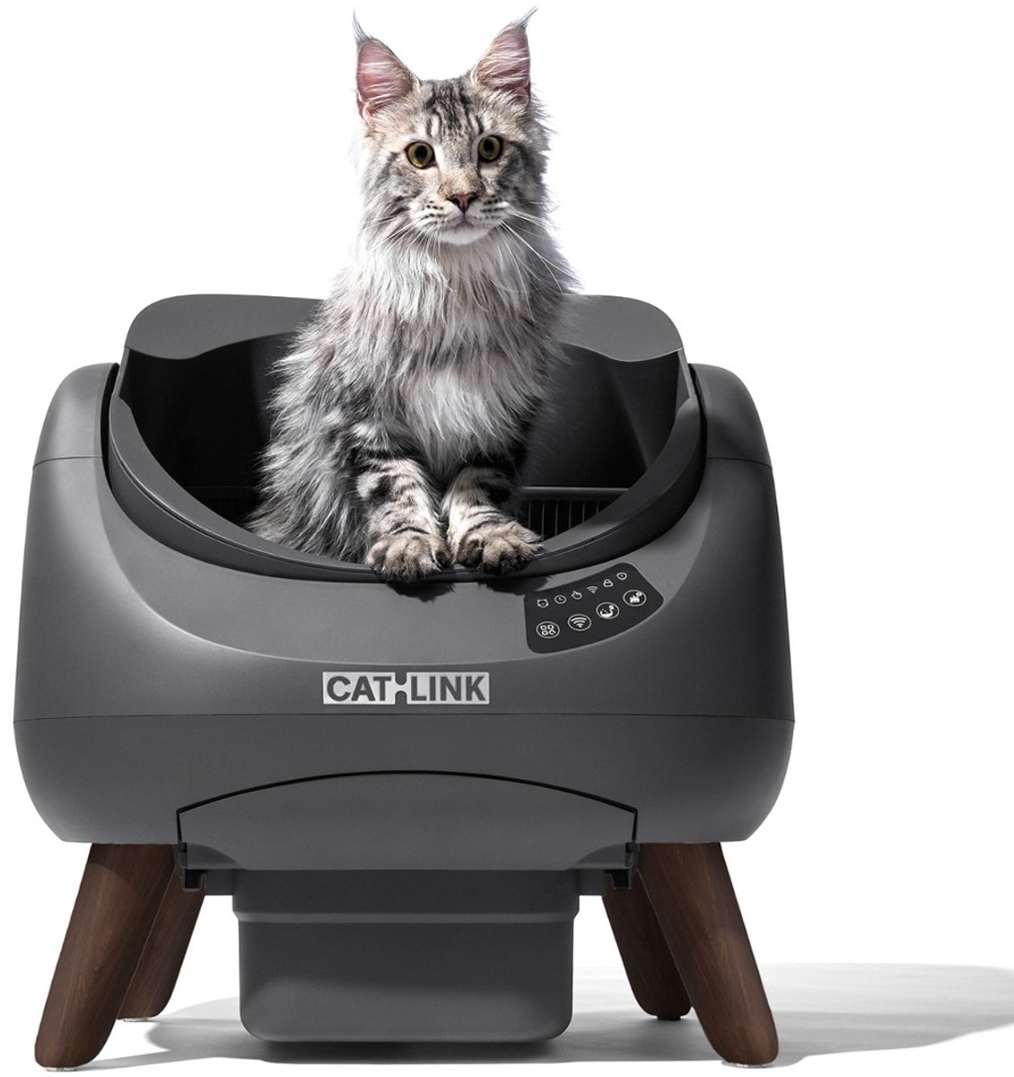 Miniatuur van productfoto 3 van Catlink Open X - Zelfreinigende Open Kattentoilet Automatische Slimme Kattenbak met APP-bediening 12L Capaciteit - grijs