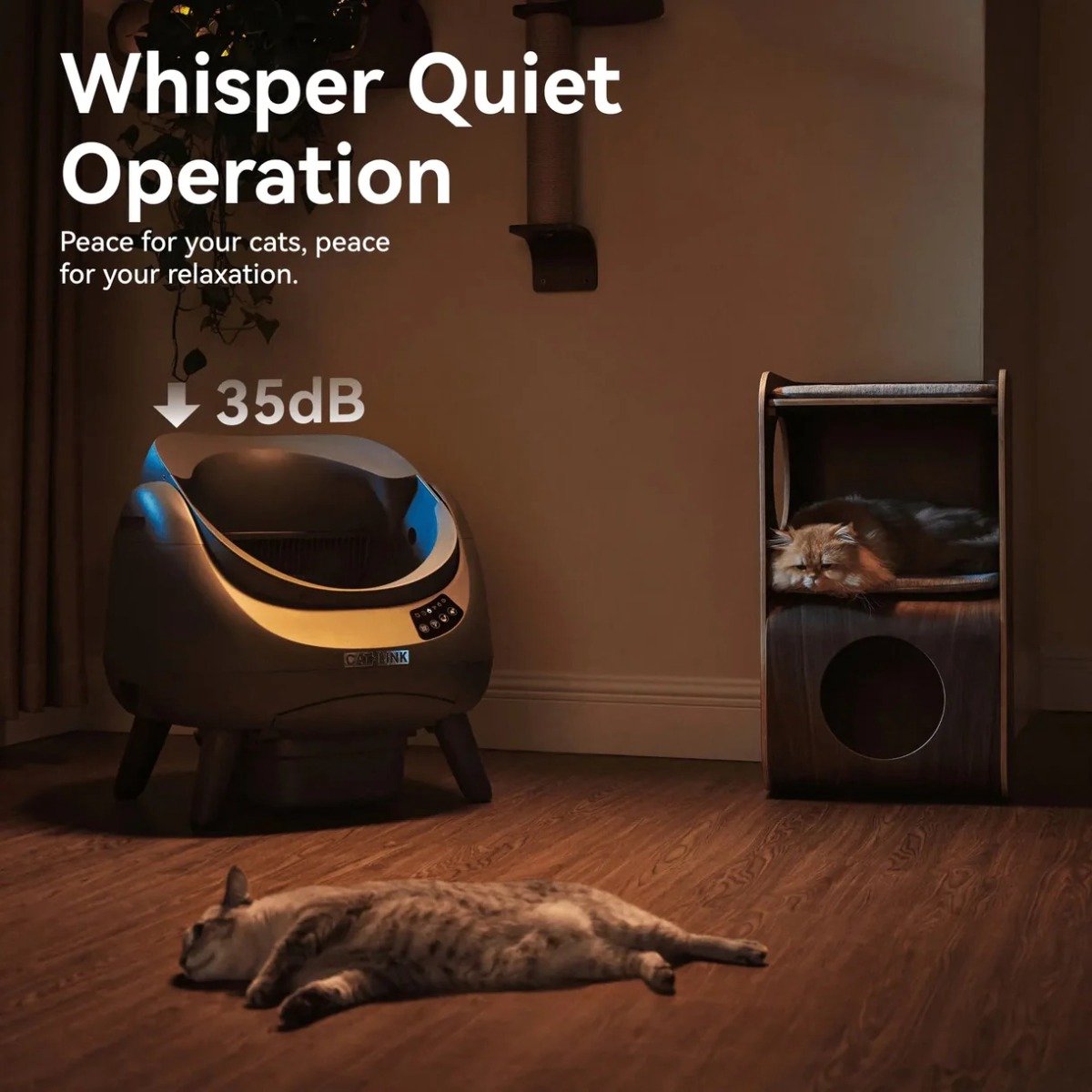 Miniatuur van productfoto 7 van Catlink Open X - Zelfreinigende Open Kattentoilet Automatische Slimme Kattenbak met APP-bediening 12L Capaciteit - grijs