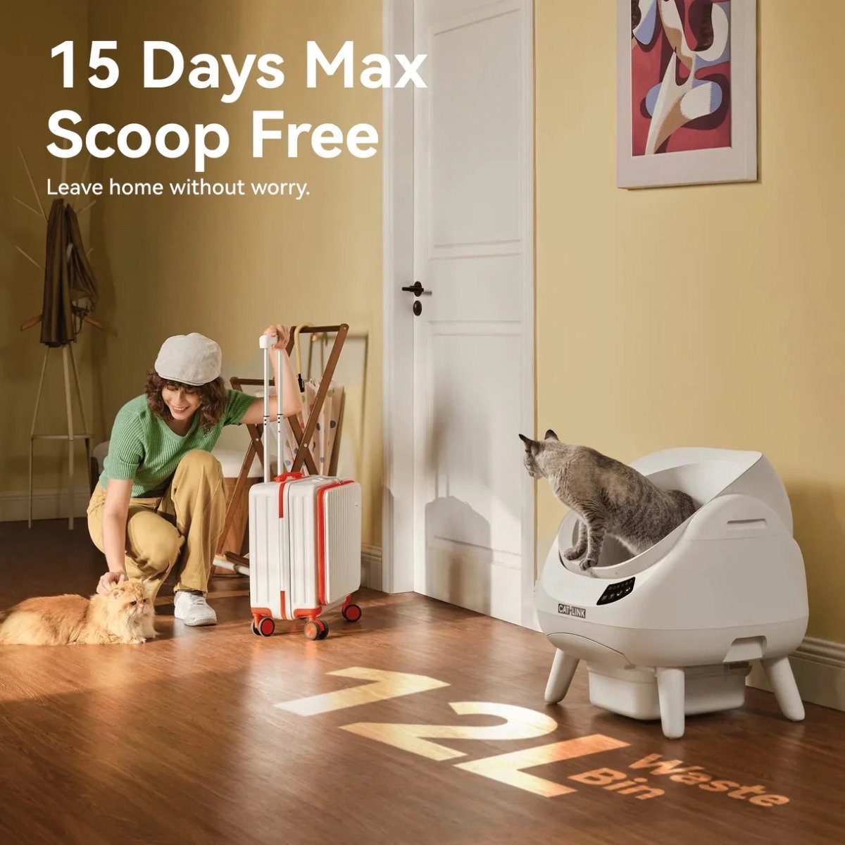 Miniatuur van productfoto 8 van Catlink Open X - Zelfreinigende Open Kattentoilet Automatische Slimme Kattenbak met APP-bediening 12L Capaciteit - grijs