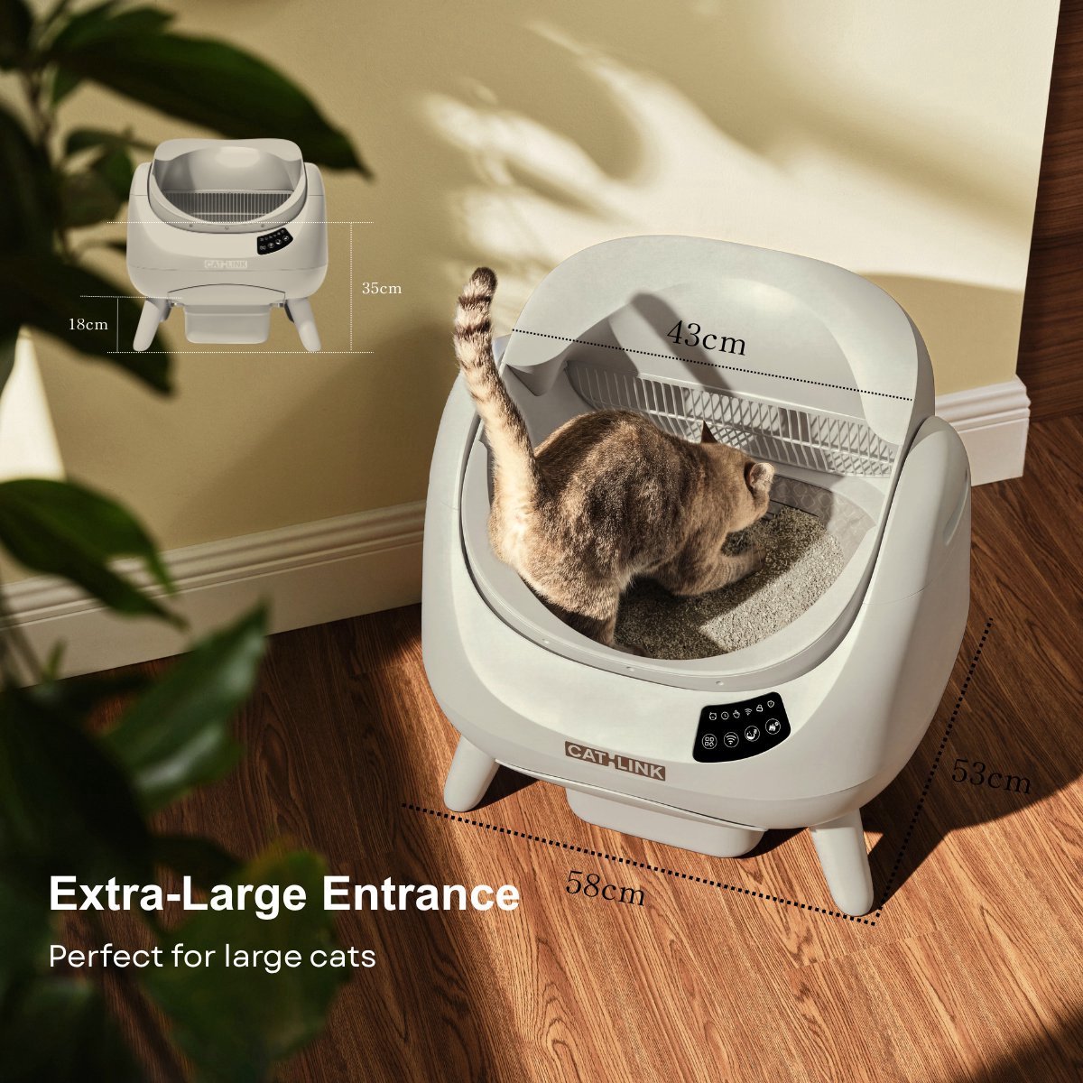 Miniatuur van productfoto 7 van CATLINK Open X Lite - Open Top Zelfreinigende Automatische Kattenbak Wit