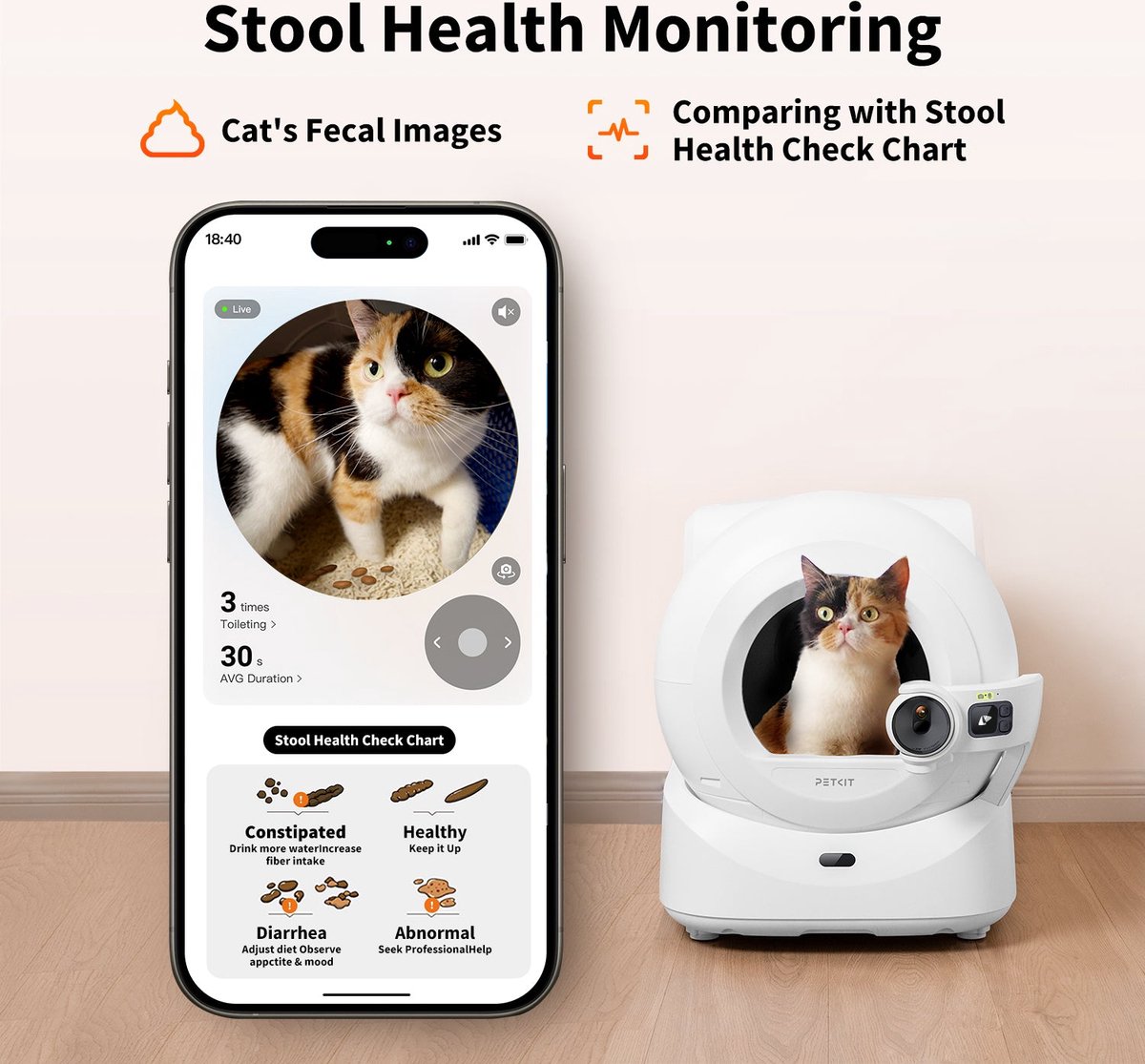 Miniatuur van productfoto 14 van Petkit - Purobot Ultra - Automatische Kattenbak - Met camera - Revolutionaire 360° - Gedragsmonitoring - Diergezondheid