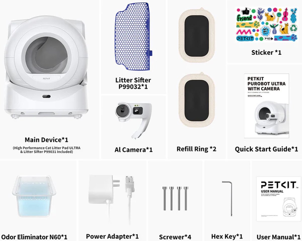 Miniatuur van productfoto 17 van Petkit - Purobot Ultra - Automatische Kattenbak - Met camera - Revolutionaire 360° - Gedragsmonitoring - Diergezondheid