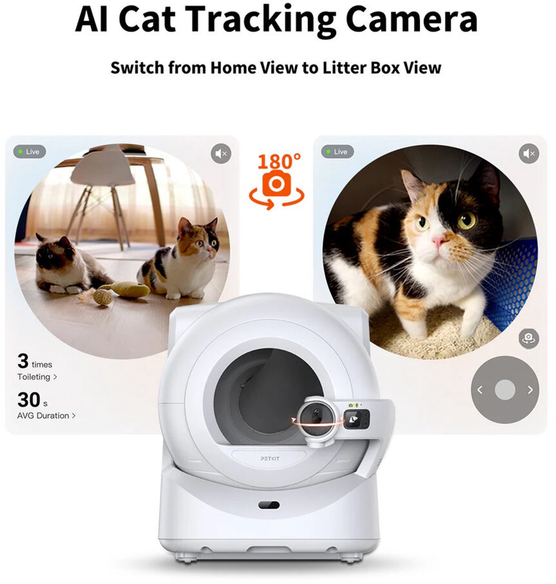Miniatuur van productfoto 4 van Petkit - Purobot Ultra - Automatische Kattenbak - Met camera - Revolutionaire 360° - Gedragsmonitoring - Diergezondheid