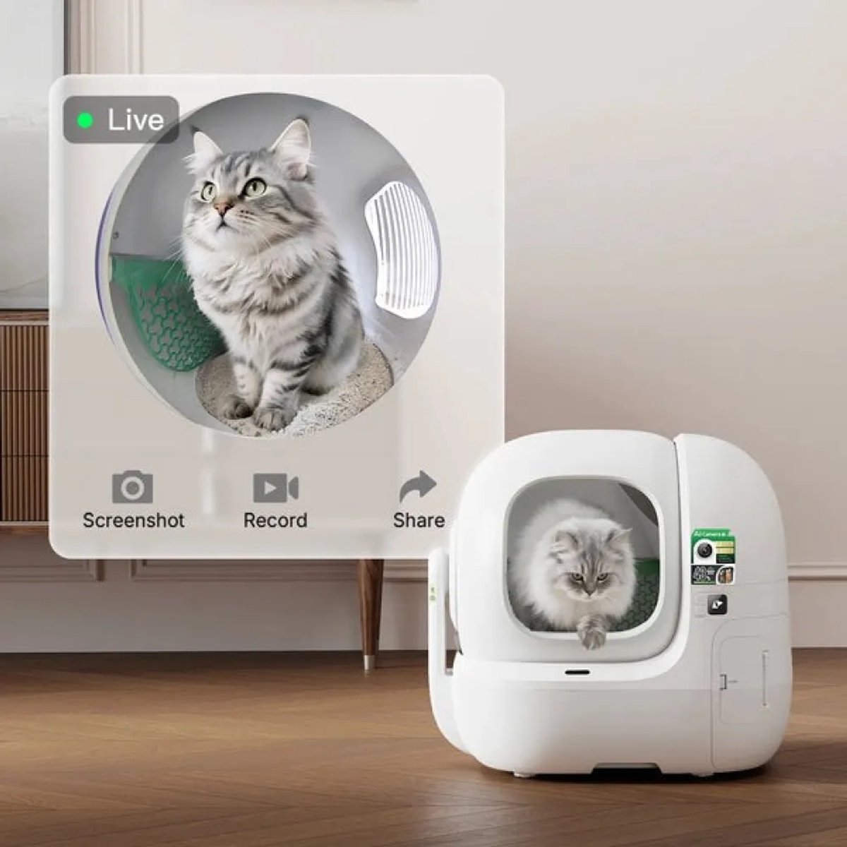 Miniatuur van productfoto 8 van PETKIT - Purobot Max Pro with Camera Self- Cleaning Cat Litter Box 2 - Automatische kattenbak