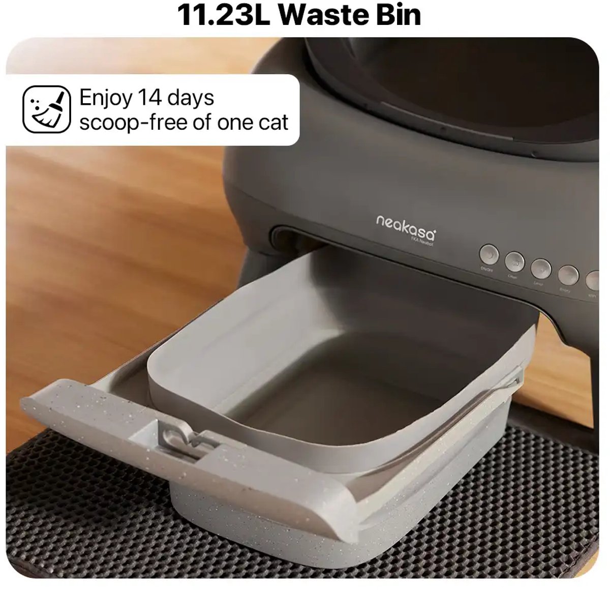 Miniatuur van productfoto 13 van Neakasa M1 Zelfreinigende Kattenbak XXL – Automatische Kattenbak met App – Boven Open – Geurvrij & Hygiënisch – Voor Meerdere Katten – Inclusief Kattenbakmat – Grote Inhoud – Slimme Kattenbak - met App - Grijs