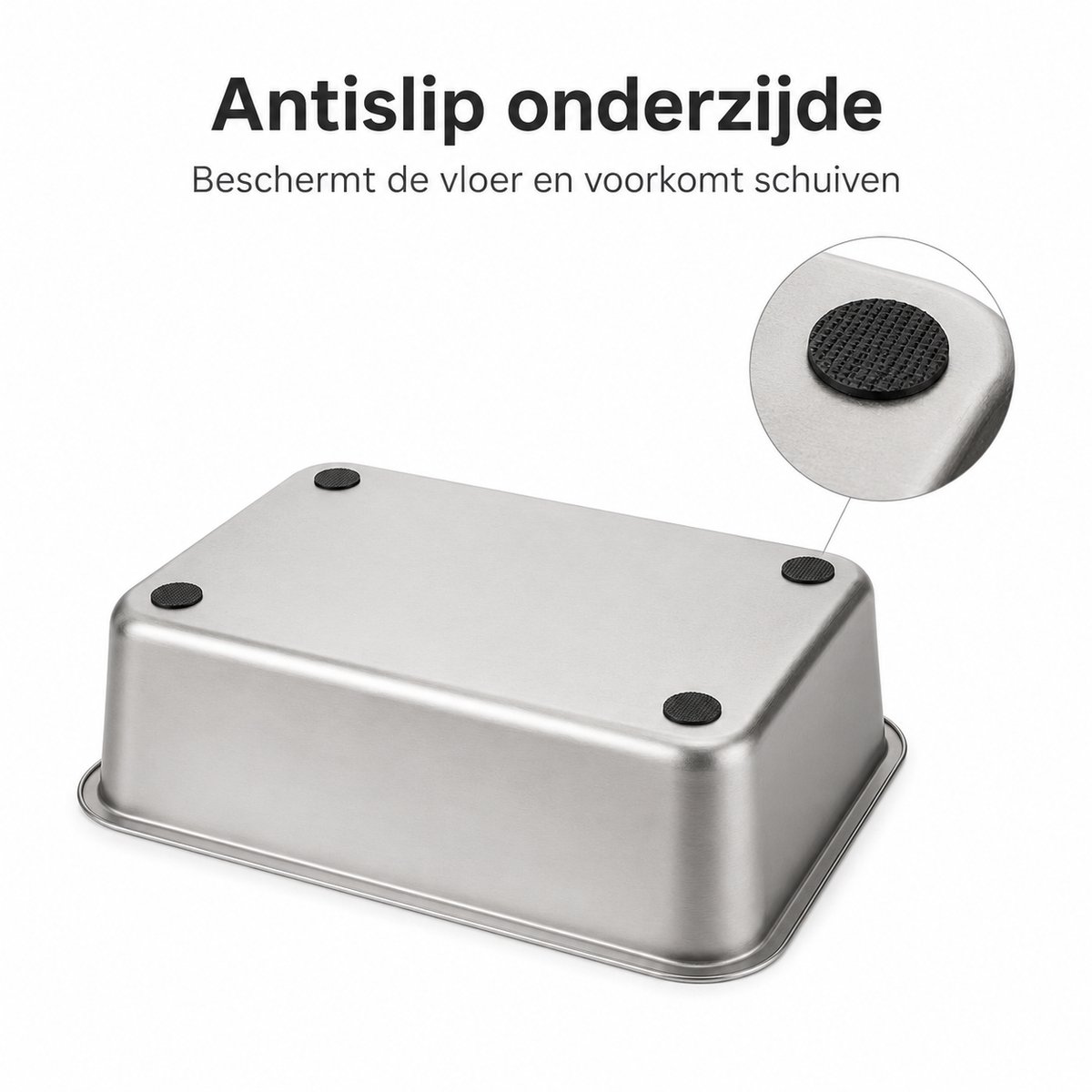 Miniatuur van productfoto 11 van YYCHAN RVS Kattenbak - Groot Open Kattentoilet - XXL - 50x35x15cm - Inclusief Siliconen Anti-slip -Hygiënisch & Anti-geur - XXL