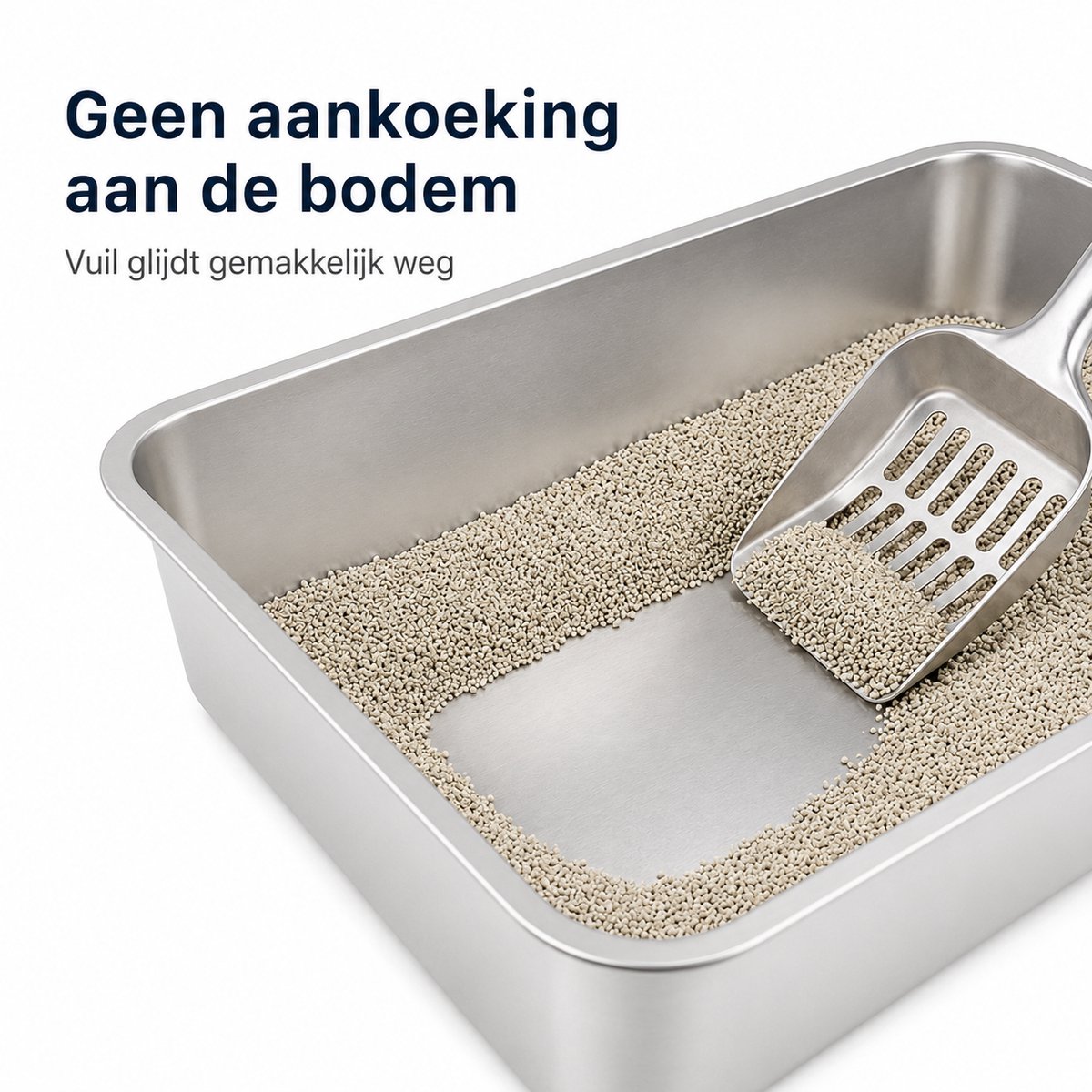 Miniatuur van productfoto 10 van YYCHAN RVS Kattenbak - Groot Open Kattentoilet - XXL - 60x40x15cm - Inclusief Siliconen Anti-slip - Hygiënisch & Anti-geur - XXL