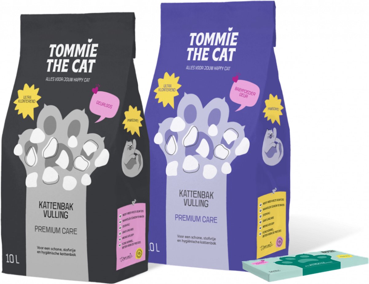 Miniatuur van productfoto 2 van Tommie the Cat - kattenbak zakken - 100% biologisch afbreekbaar - 20 stuks - extra dik & sterk - 87,5cm x 37,5cm