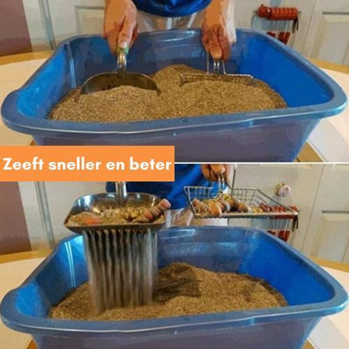 Miniatuur van productfoto 3 van Kattenbakschep voor Kattenbakvulling en Kattengrit – Kattenschep – Metaal RVS