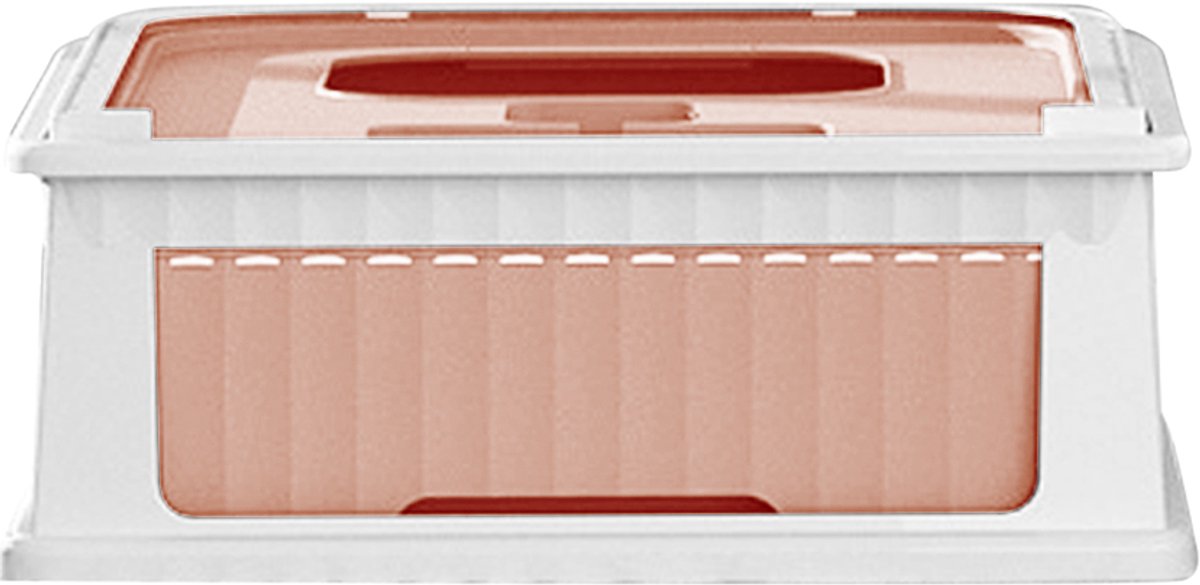 Miniatuur van productfoto 5 van PIPIPOXER Kattenbak met deksel Uittrekbare bak Schep 49*37*35 cm-Roze