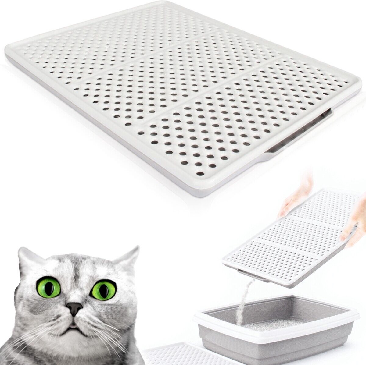 Miniatuur van productfoto 4 van Kattenbakmat - Opvangmat Voor Kattenbakken - Afmetingen: 46x36x3 cm