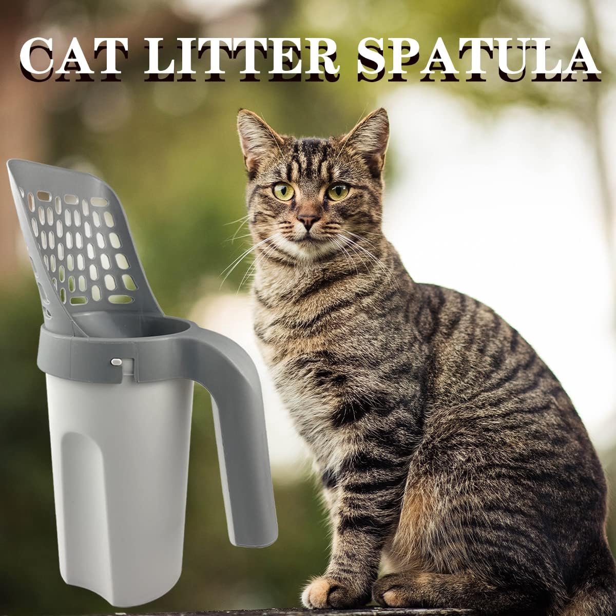 Miniatuur van productfoto 6 van Kattenbakschep - Met Opvangbak - Wordt geleverd met vuilniszak - Bevat 5 rollen opvangzakken - Vangt Onlasting Op - Kattenbakvulling Reinigen - Draagbare kattenbakemmer - Kattenbakschep - Geschikt voor dagelijkse reiniging - 13.5 *23.5 cm
