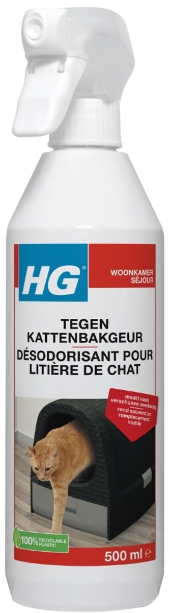 Productfoto 1 van HG - Tegen Kattenbakgeur - Neutraliseert Geuren - 500 ml - Voordeelverpakking - 2 stuks - Kattenbak reiniging - Kattenbak schoonmaken