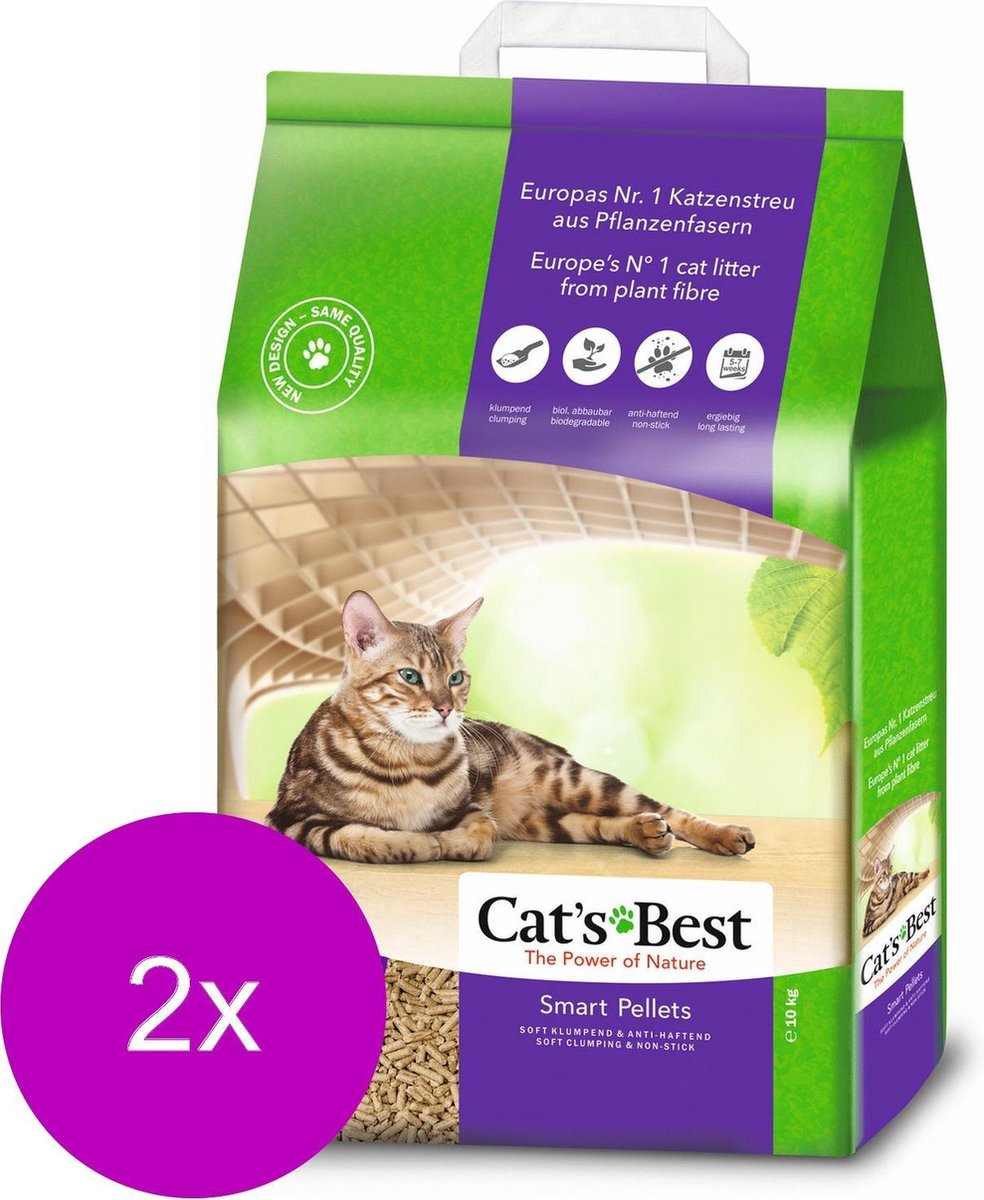 Miniatuur van productfoto 2 van Cat's Best Smart Pallets - Kattenbakvulling - 2 x 20 l