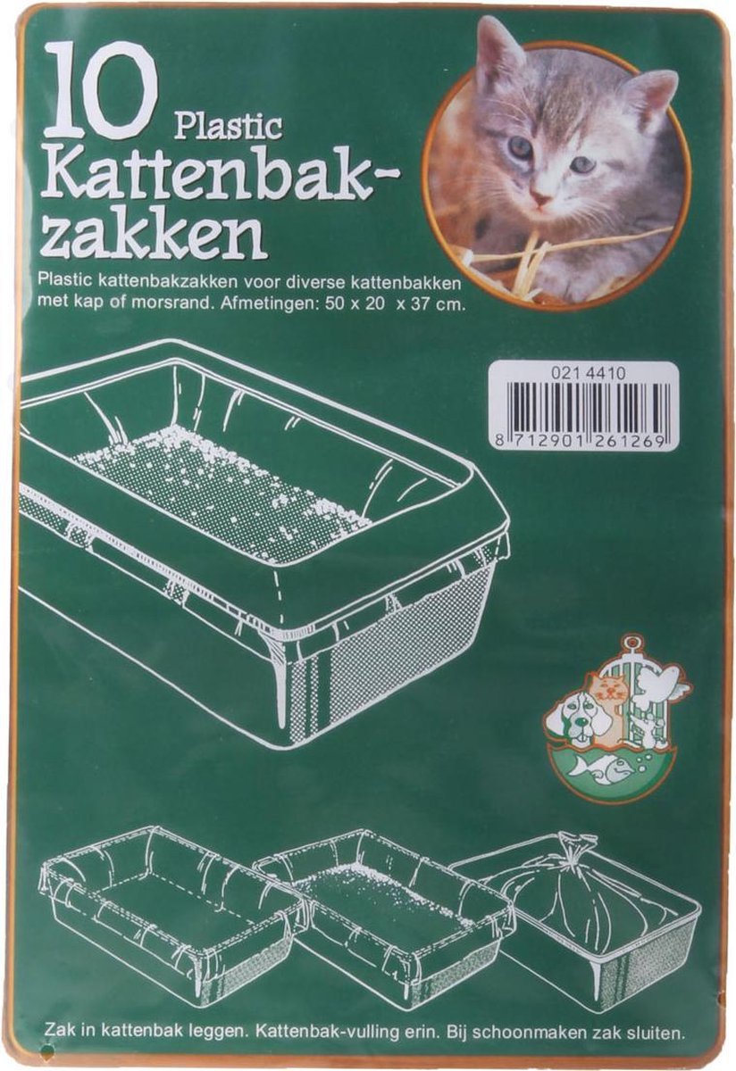 Miniatuur van productfoto 8 van Boon Kattenbak afvalzakken - 10x stuks - wit - 50 x 20 x 37 cm - plastic - kattenbakzakken - Voorkomt vieze geuren