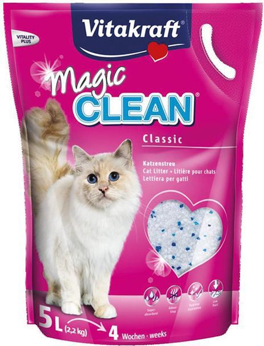 Miniatuur van productfoto 2 van Vitakraft Magic Clean Kattenbakvulling - 3 x 5 l