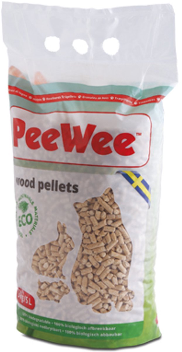 Miniatuur van productfoto 4 van Peewee Houtkorrels Kattenbakvulling - 9  kg (14l)