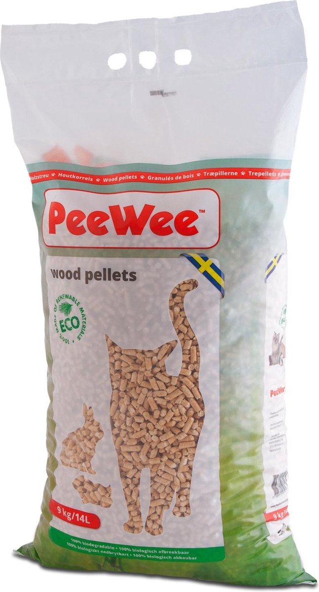 Miniatuur van productfoto 5 van Peewee Houtkorrels Kattenbakvulling - 9  kg (14l)