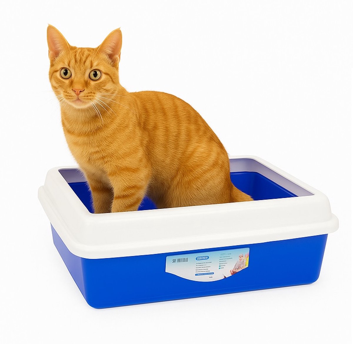 Miniatuur van productfoto 2 van Nobleza Open kattenbak - Kattenbak met hoge afneembare spatrand - Blauw