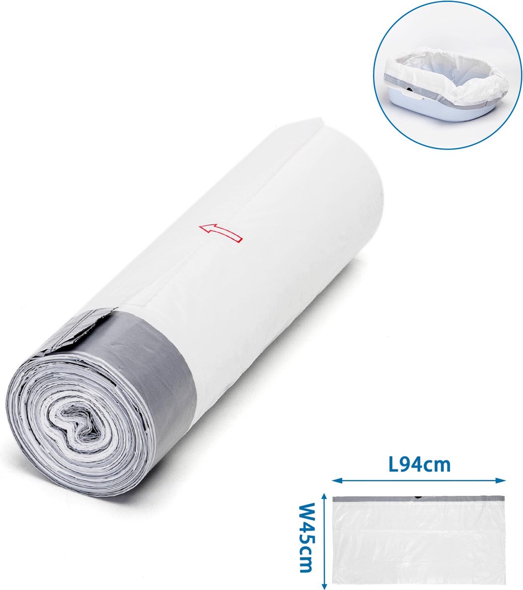 Miniatuur van productfoto 6 van Nobleza Kattenbakzakken - kattenbak trekbandzakken - Kattenbak zakken met sluiting - Maat M - 45x94 cm - Rol 10 zakken -