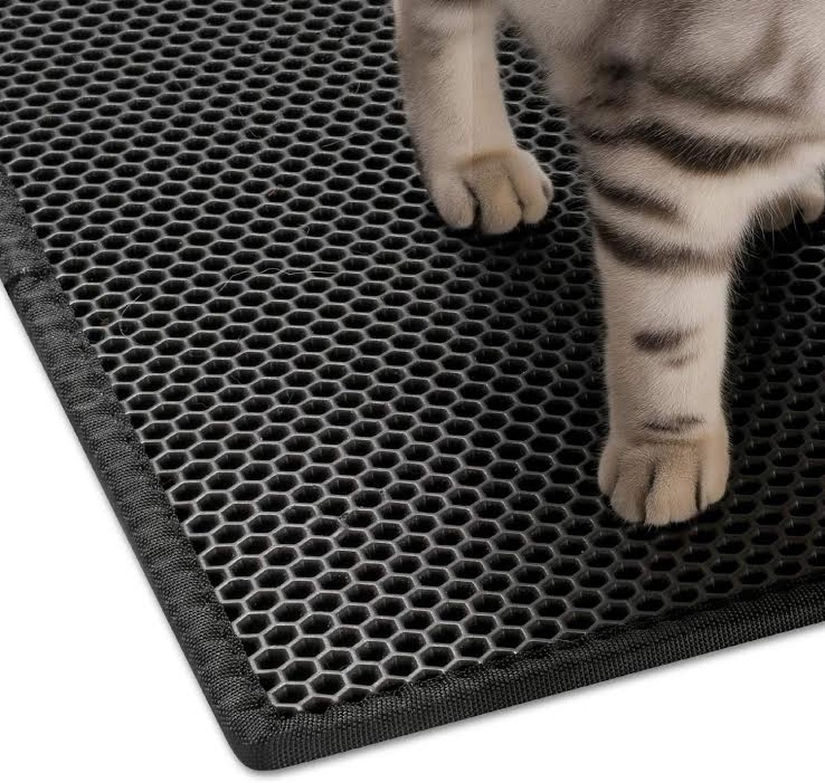 Miniatuur van productfoto 5 van Kattenbakmat - 40 x 50 cm - Waterdicht - Dubbele laag - Honingraatstructuur - Uitloopmat - Placemat Kat - Schoonloopmat Kattenbak - Kattenbak Accessoires - Katten Grit Opvanger - Katten Mat