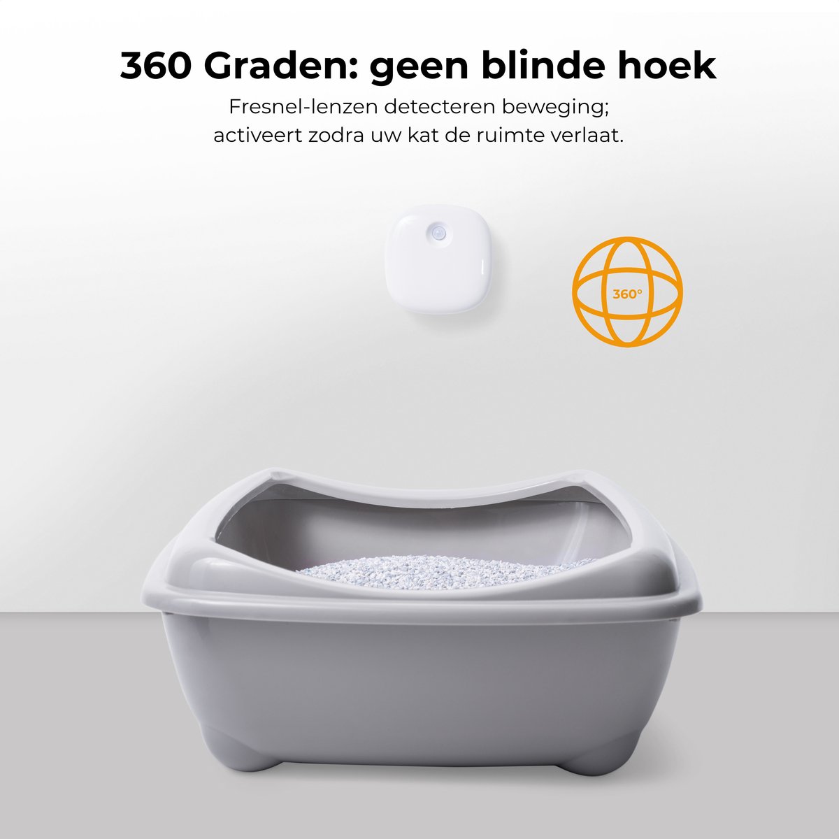 Miniatuur van productfoto 5 van Pettadore Air Insight - Kattenbak Geurverdrijver & Teller - Geurverwijderaar met Actieve zuurstof en ionen - Oplaadbaar - met App