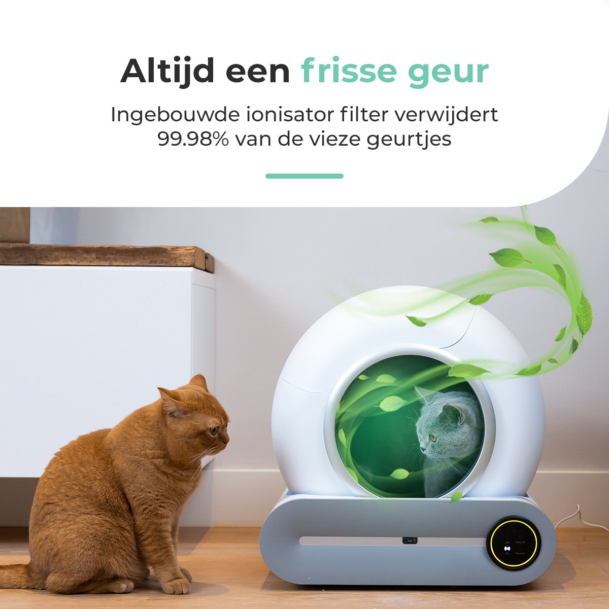 Miniatuur van productfoto 2 van Cellavi VI-A - Automatische Kattenbak - Zelfreinigende Kattenbak - XXL - Voor Grote Katten - Met App en Touchscreen - 65L