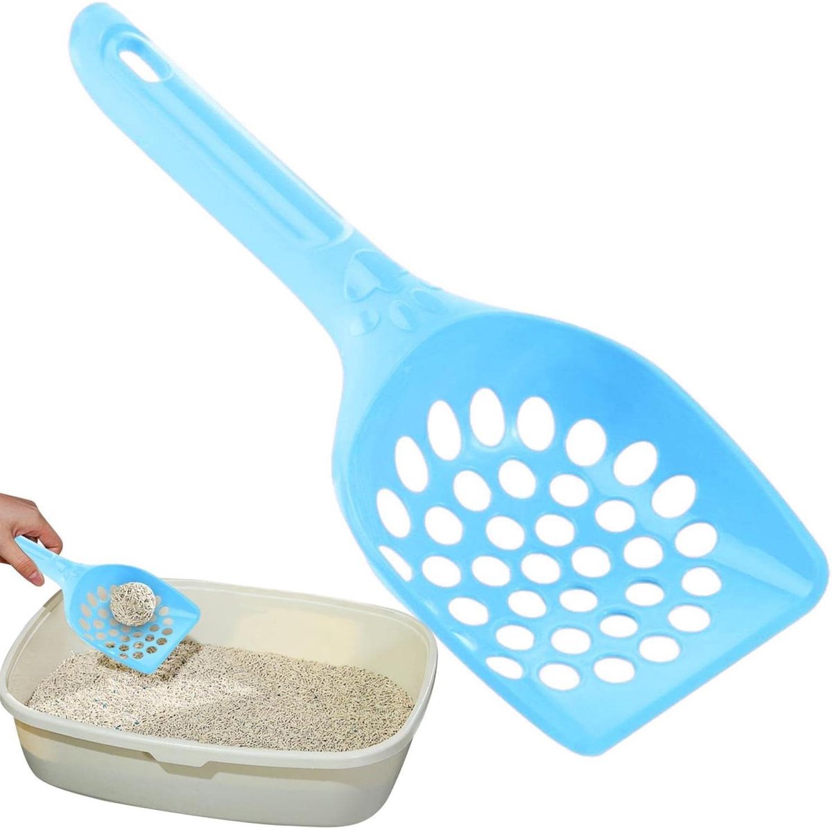 Miniatuur van productfoto 15 van Kattenbak Schep - Kattenzand Schep - Kattenbak Onderhoud - Ergonomisch Ontwerp - 25.5 cm - Blauw