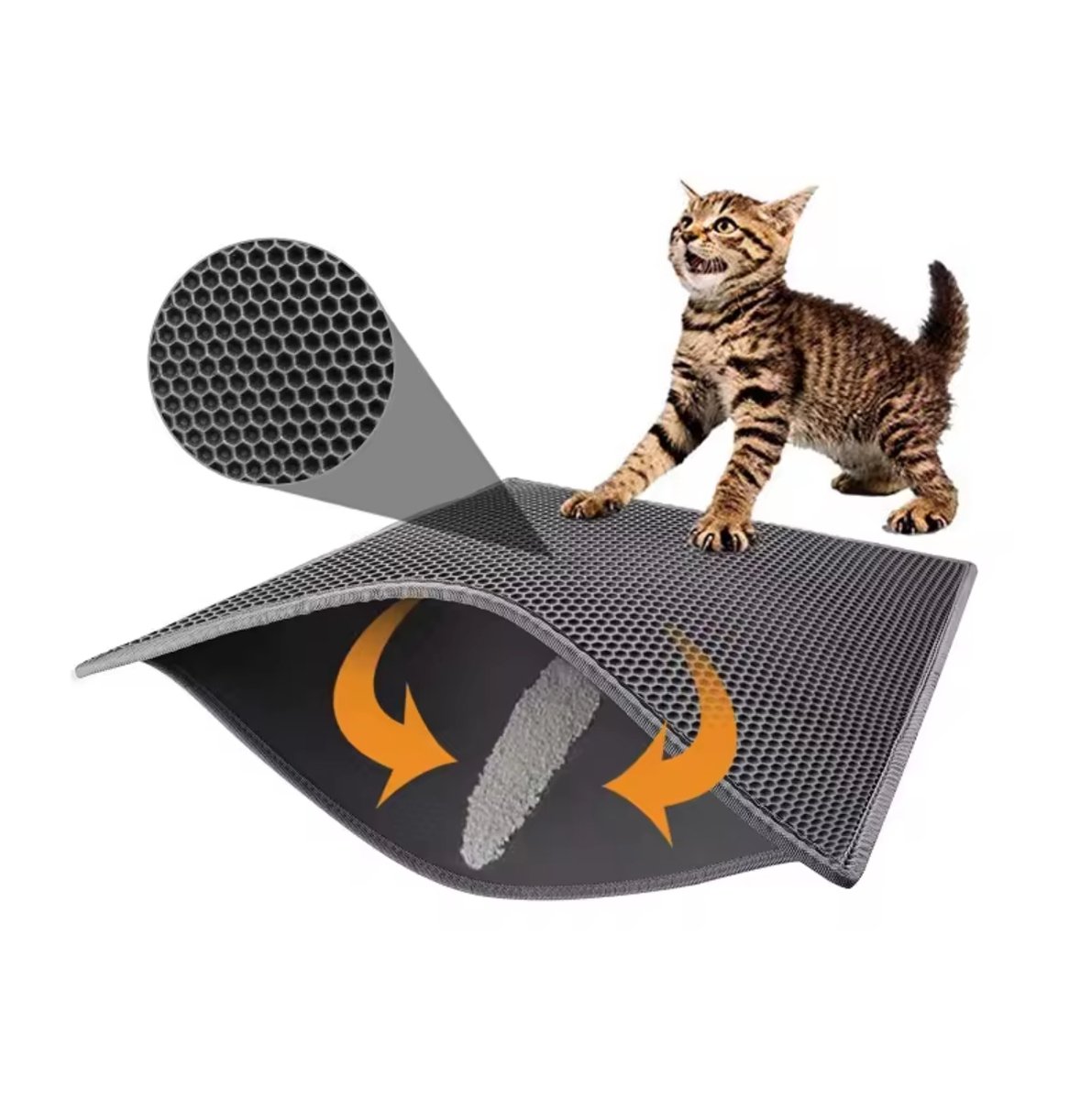 Miniatuur van productfoto 3 van Kattenbakmat - Kattenmat Met Filter - Grit Opvanger - Kattenbak Accessoires - Cat Litter Mat - Waterdicht - LOUZIR