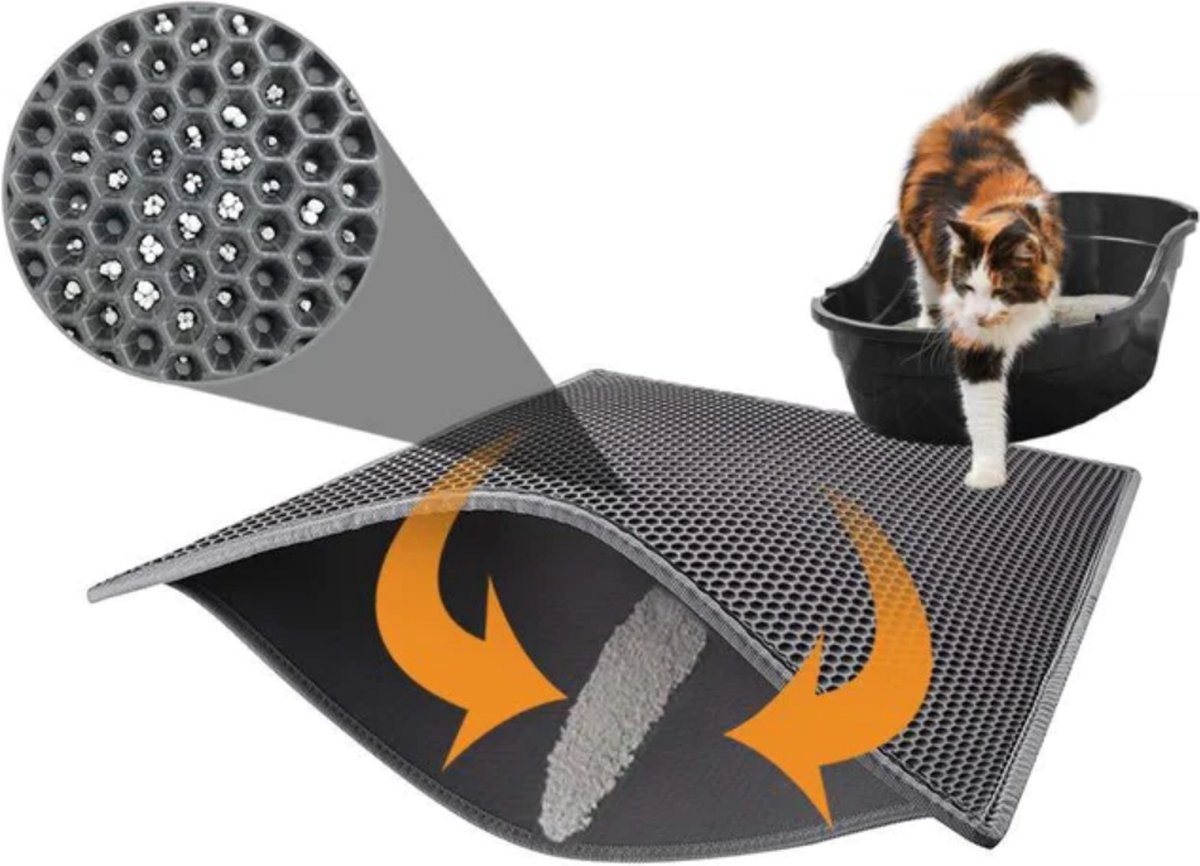 Miniatuur van productfoto 7 van Kattenbakmat - Kattenmat Met Filter - Grit Opvanger - Kattenbak Accessoires - Cat Litter Mat - Waterdicht - LOUZIR