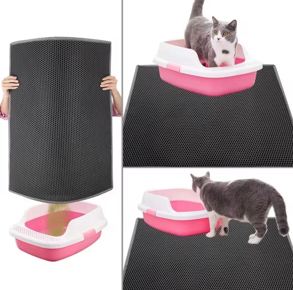 Miniatuur van productfoto 8 van Kattenbakmat - Kattenmat Met Filter - Grit Opvanger - Kattenbak Accessoires - Cat Litter Mat - Waterdicht - LOUZIR