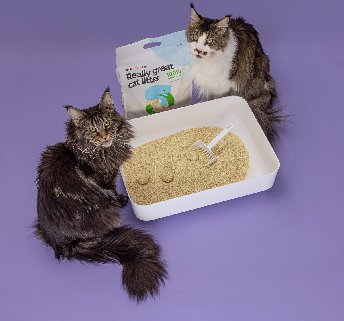 Miniatuur van productfoto 5 van Hoopo Tofu Fine - Voor automatische kattenbakken - Klonterende Kattenbakvulling - Volledig Stofvrij - 7 Liter - Zonder Geur