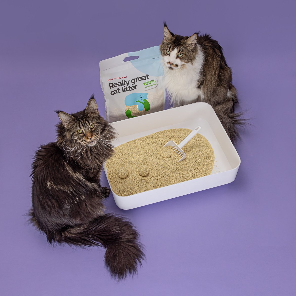 Miniatuur van productfoto 2 van Hoopo Tofu Fine Naturel - 51L - Klontvormende Kattenbakvulling - Stofvrij - Zonder Geur - Effectief tegen nare geurtjes