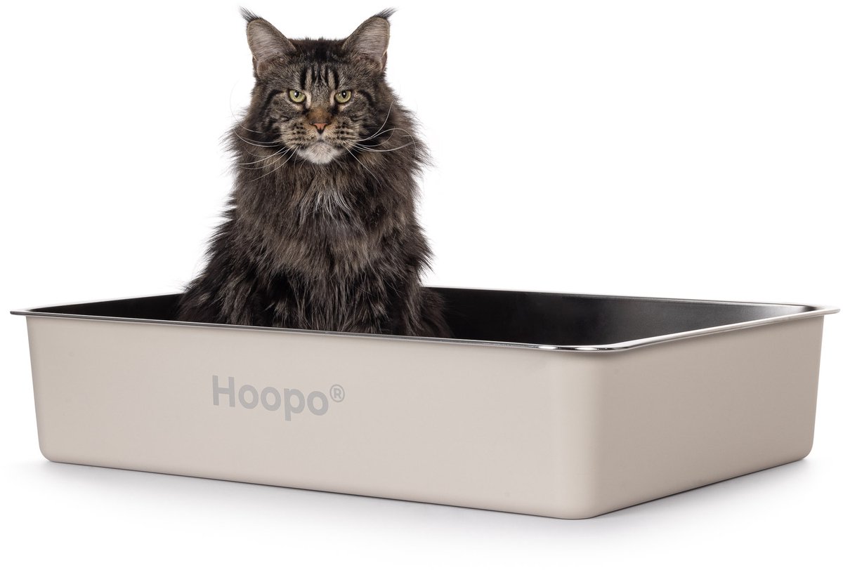 Miniatuur van productfoto 6 van Hoopo Pool - XXL Kattenbak - Kattenbak voor grote katten - RVS - 70x50x15cm
