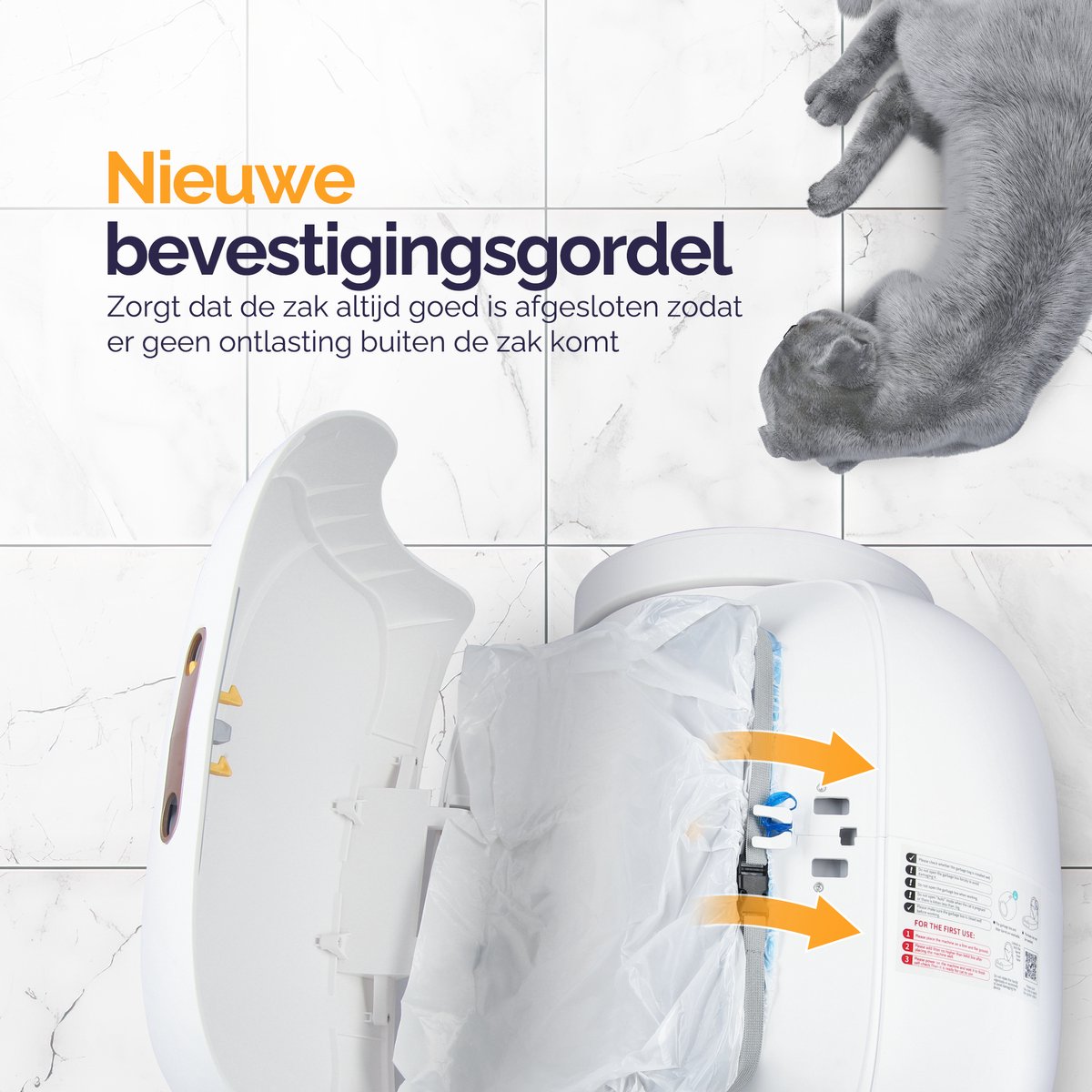 Miniatuur van productfoto 6 van Viervoeter Fresh 3 - Automatische Kattenbak – Zelfreinigend – Bedienen via App – 65L - incl matje en 3 rollen opvangzakjes