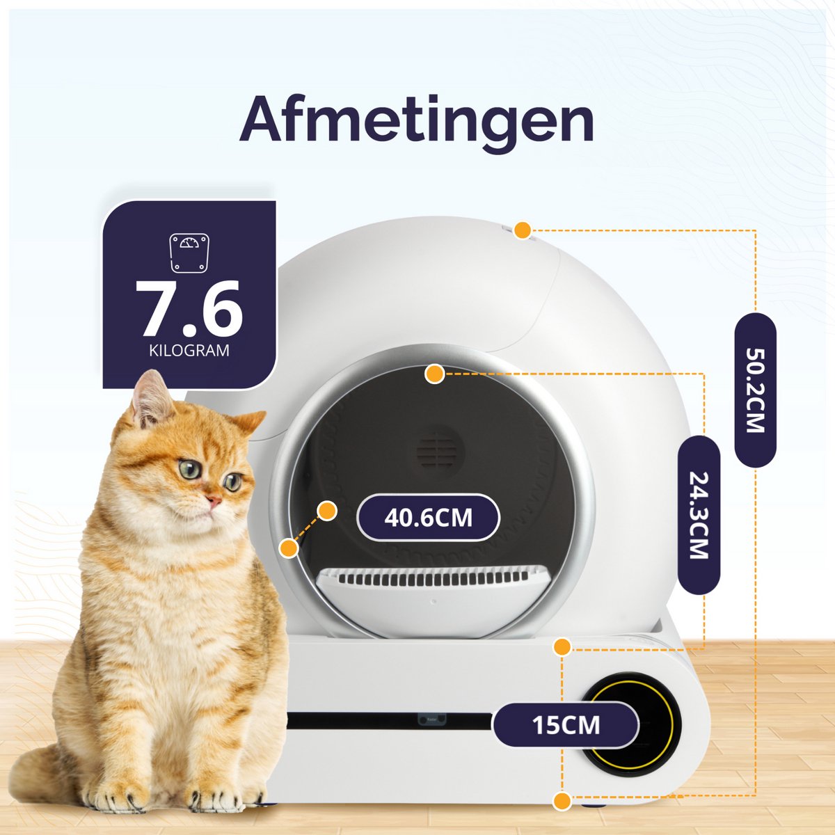 Miniatuur van productfoto 6 van Viervoeter Fresh - Automatische Kattenbak – Zelfreinigend – incl Drinkfontein, Matje en 3 rollen Opvangzakjes