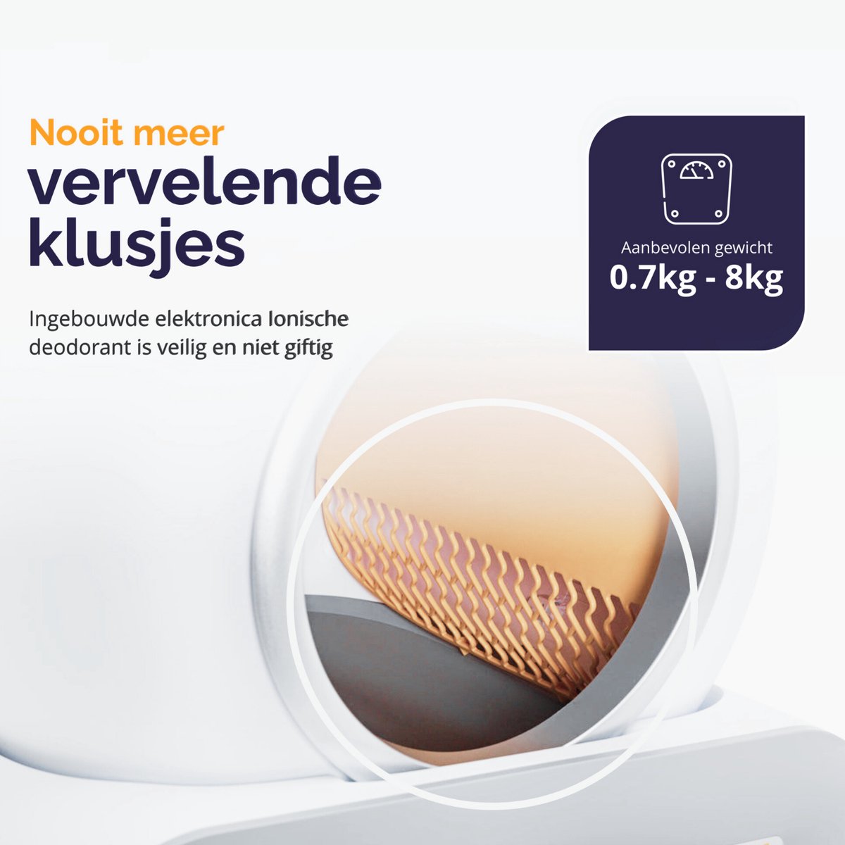Miniatuur van productfoto 3 van Viervoeter Fresh 2 Modern - Automatische Zelfreinigende Kattenbak – Bedienen via App – 65L - incl drinkfontein, matje en 3 rollen opvangzakjes