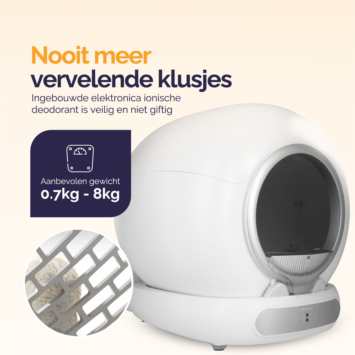 Miniatuur van productfoto 11 van Viervoeter Fresh 3 - Automatische Kattenbak – Zelfreinigend – Bedienen via App – 65L - incl matje en 3 rollen opvangzakjes - Silver